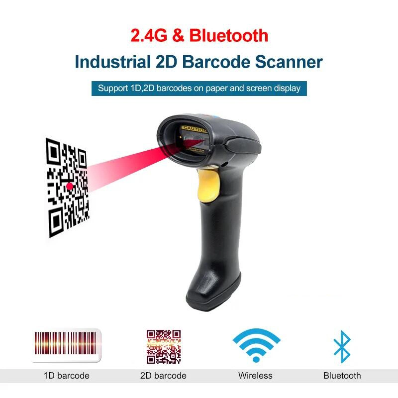 China Supplier Wholesale Handheld 2D Bluetooth Wireless Portable Barcode Scanner