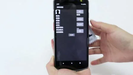 Scanner industriel tenu dans la main de code barres de PDA Android avec le lecteur d'empreinte digitale